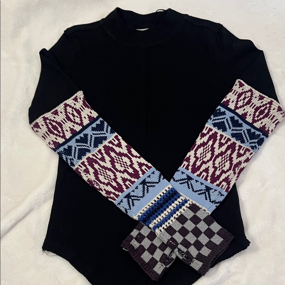 We The Free Black Textured Top